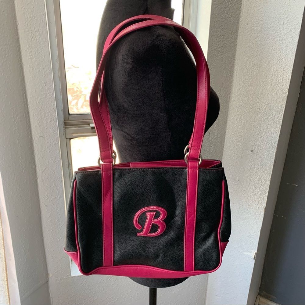 Vintage Black & Hot Pink Letter “B” Tote Bag – Y2K Barbie‑Bratz Aesthetic